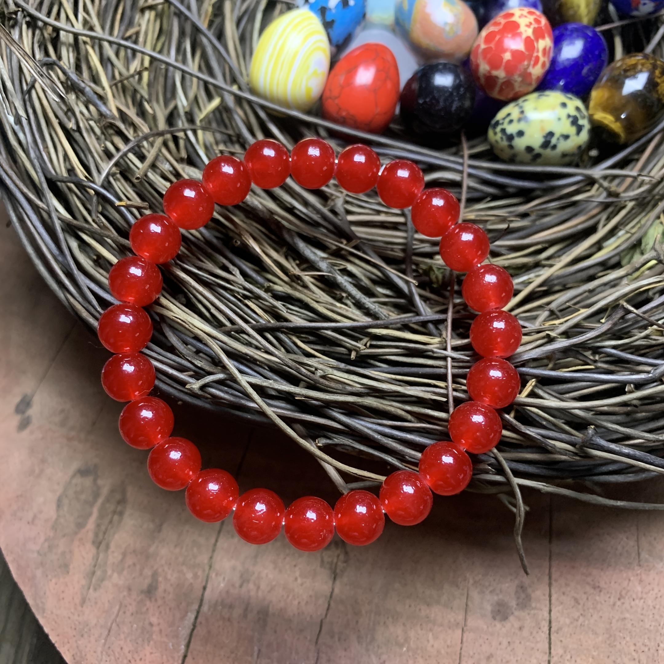 Natural Elegant Red Agate Bracelet