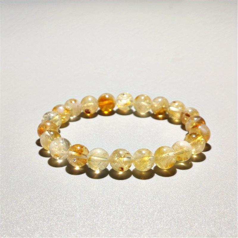 Elegant Natural Citrine Round Bead Bracelet