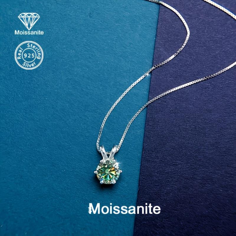 925 Sterling Silvery Moissanite Pendant Necklace