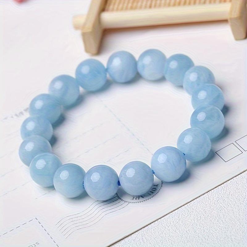 Handmade Aquamarine Stone Bracelet, Natural Aqua Blue Faux Gemstone