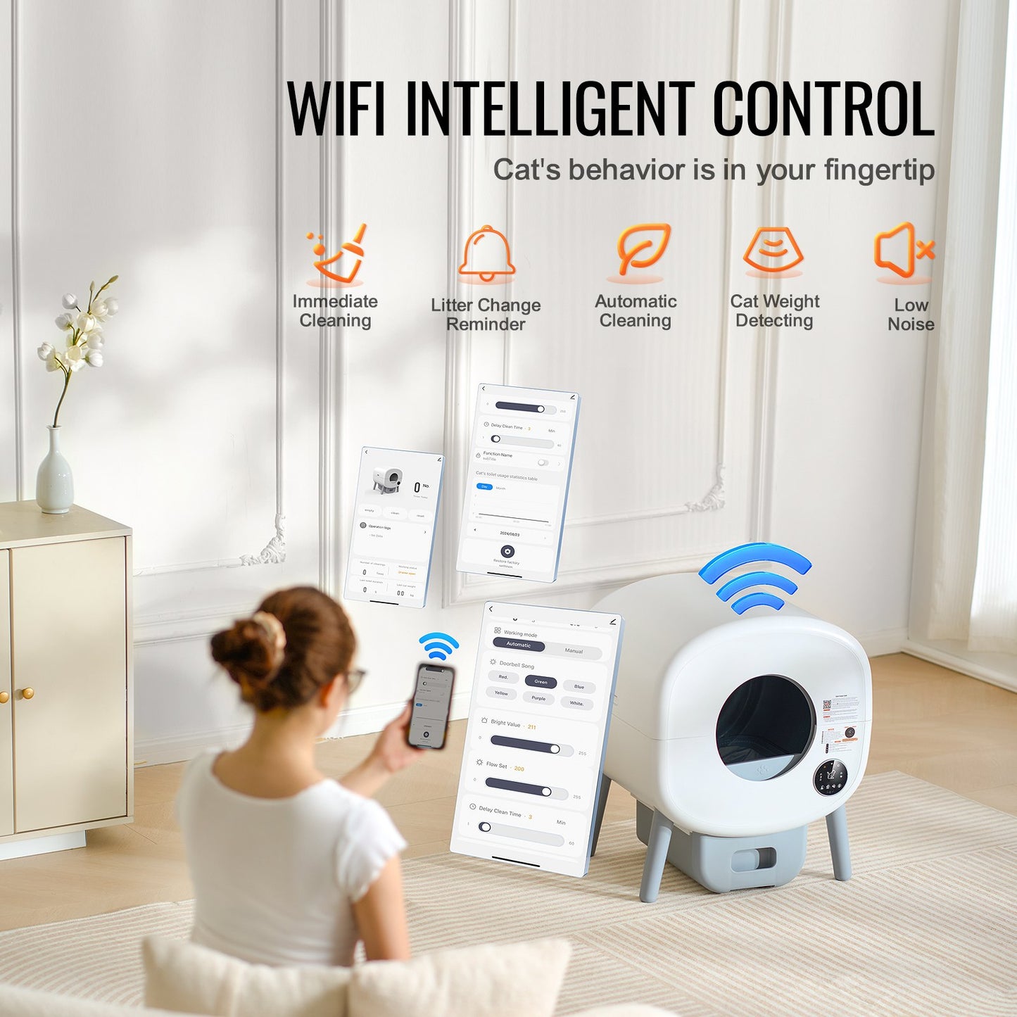 75L Self Cleaning Cat Litter Box