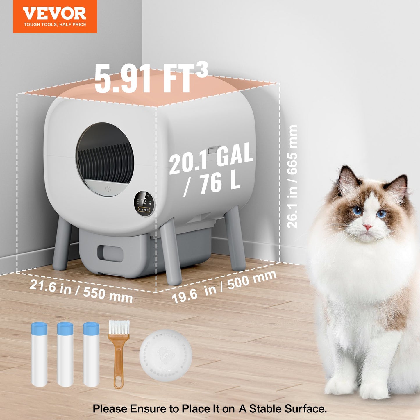 75L Self Cleaning Cat Litter Box