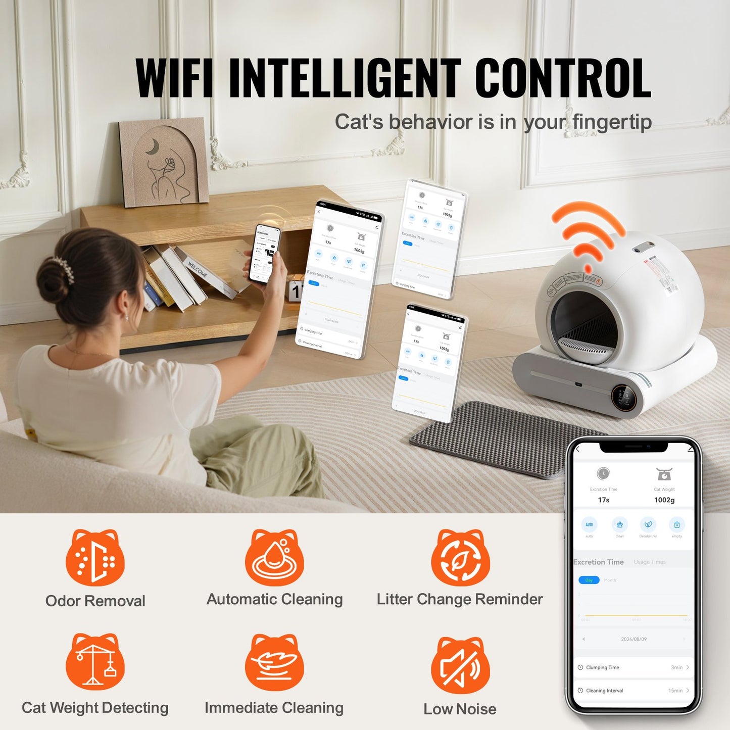 65L Self Cleaning Cat Litter Box